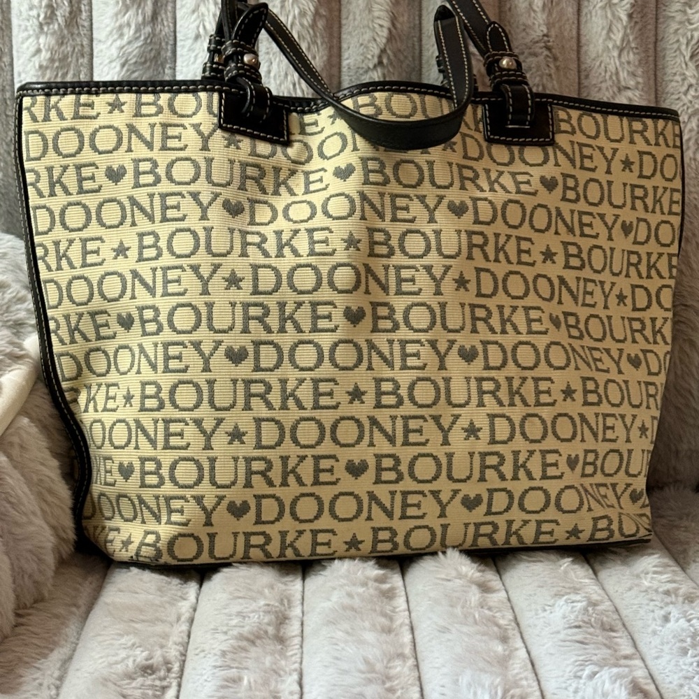 Dooney & Bourke Tan and Black Signature Tote